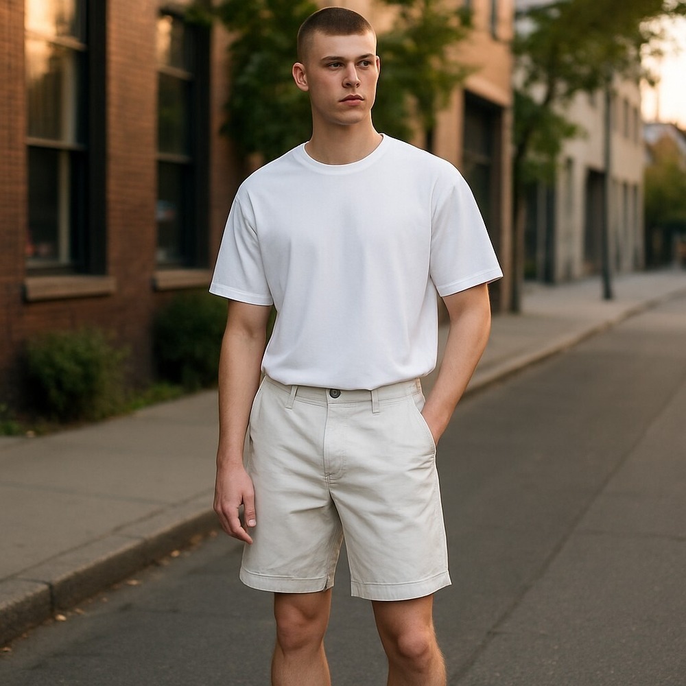 Dockers Men's White Flat Front Casual Shorts‎ – Lightweight Cotton Classic